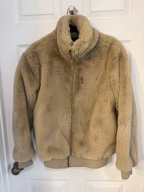 TRUTH by Republic Camel Color, Faux Fur,  Bomber Jacket size Small